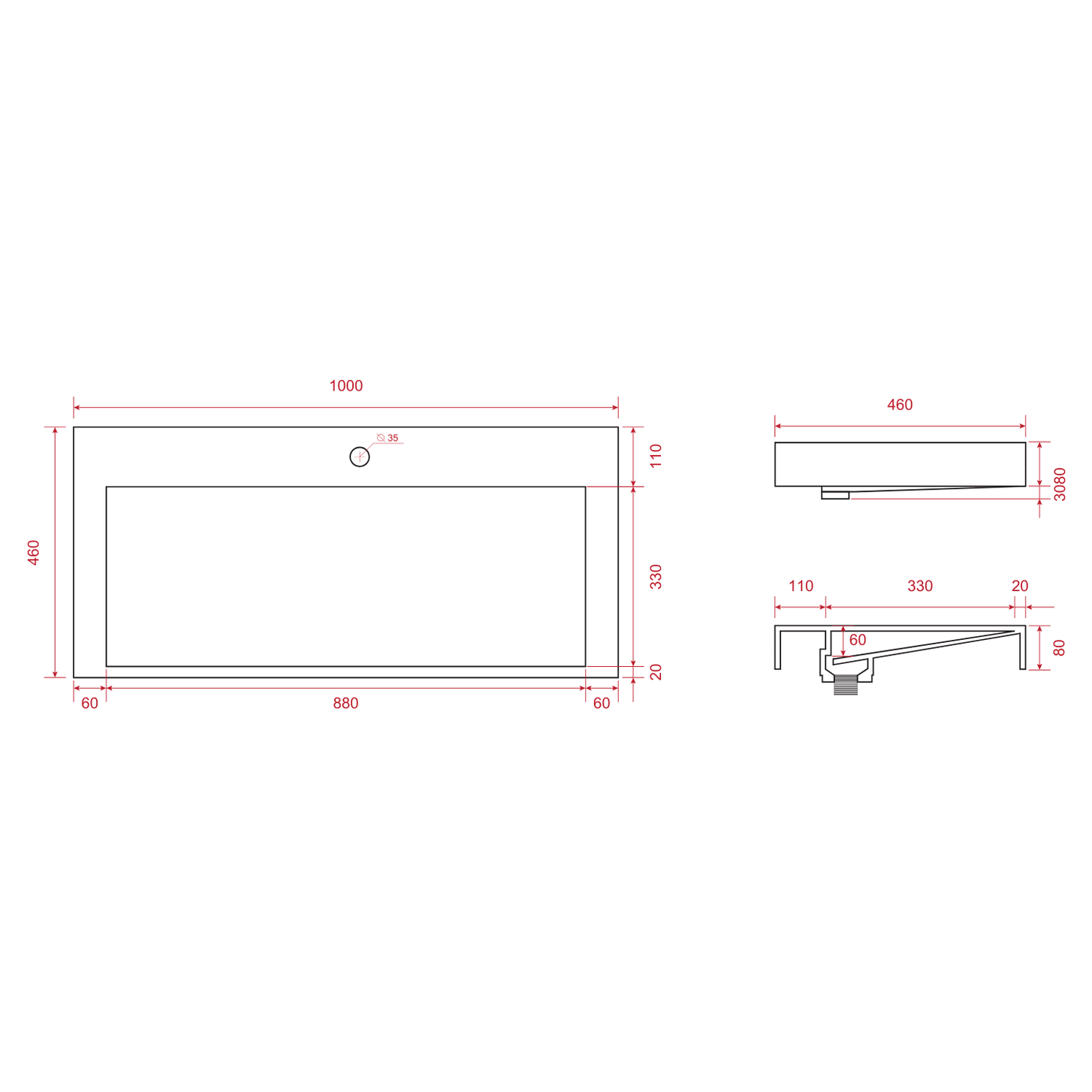 ZARIVO Glanzend Wit - Wastafel Wit - 100cm - lomazoo.com
