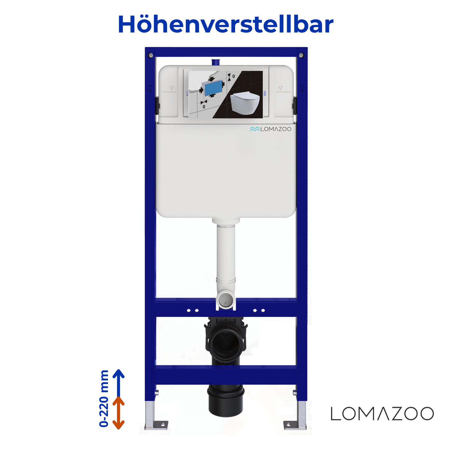 Hangtoilet met Inbouwreservoir - Vierkant Zwart - Drukplaat Rond Chroom - Linea - lomazoo.com