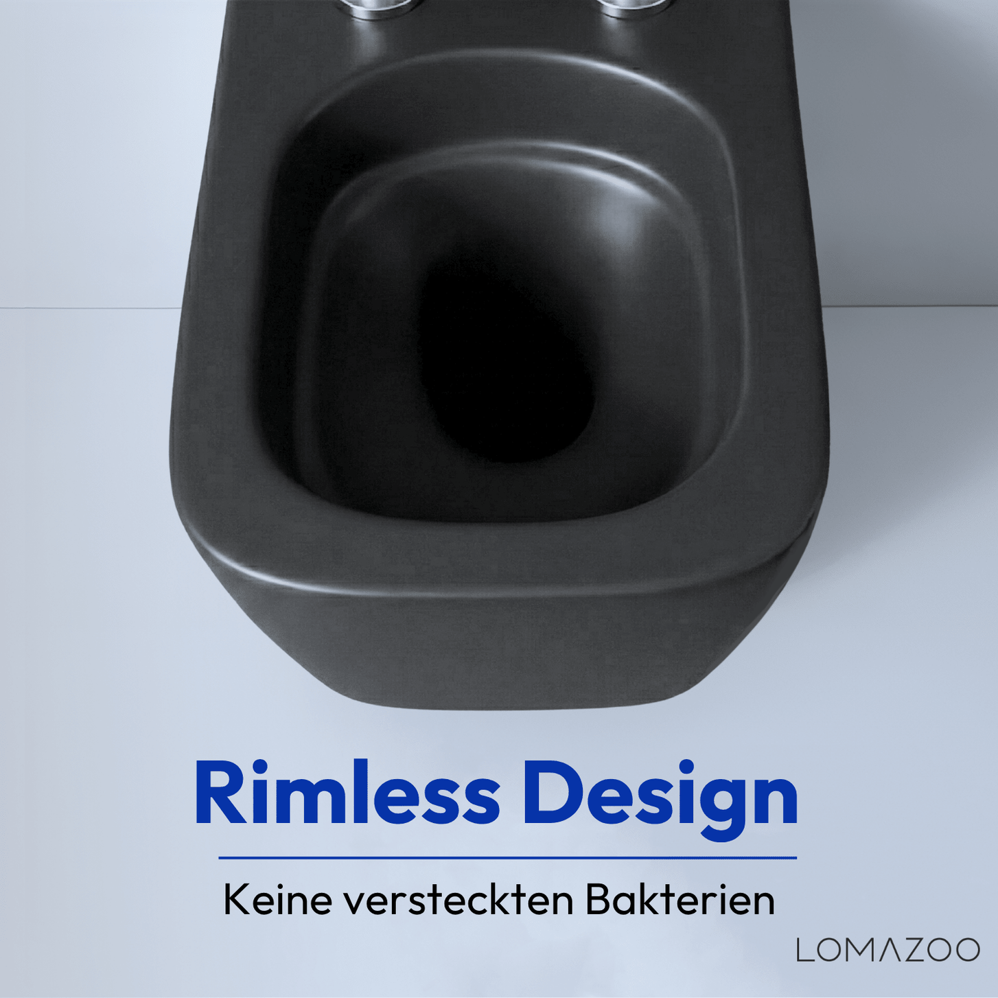LINEA Hangend Toilet - Zwart - Vierkant - lomazoo.com