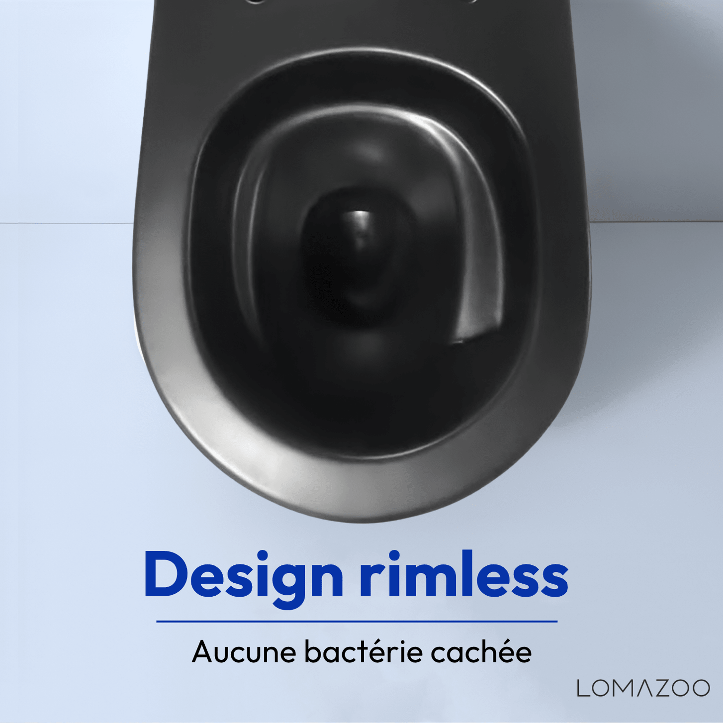 Hangtoilet met Inbouwreservoir - Rond Zwart - Drukplaat Vierkant Chroom - Linea - lomazoo.com