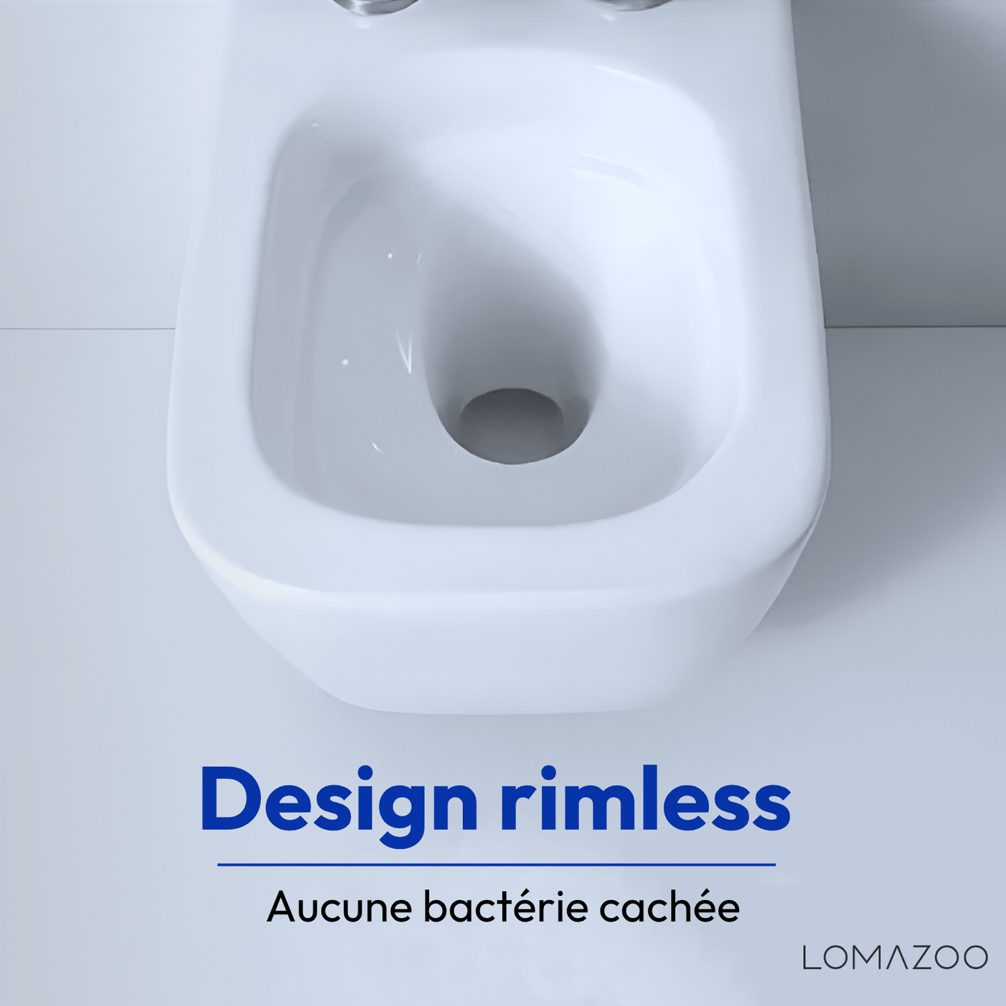 Hangtoilet met Inbouwreservoir - Vierkant Wit - Drukplaat Rond Gunmetal - Linea - lomazoo.com