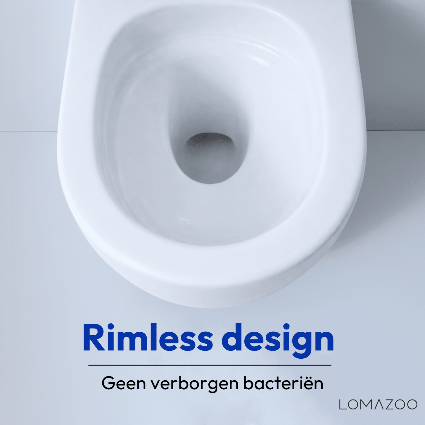 Hangtoilet met Inbouwreservoir - Rond Wit - Drukplaat Vierkant Chroom - Linea - lomazoo.com