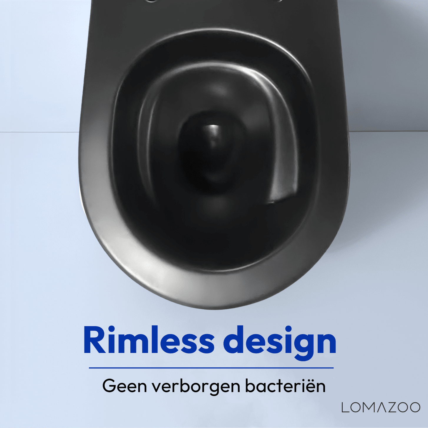 Hangtoilet met Inbouwreservoir - Rond Zwart - Drukplaat Vierkant Gunmetal - Linea - lomazoo.com