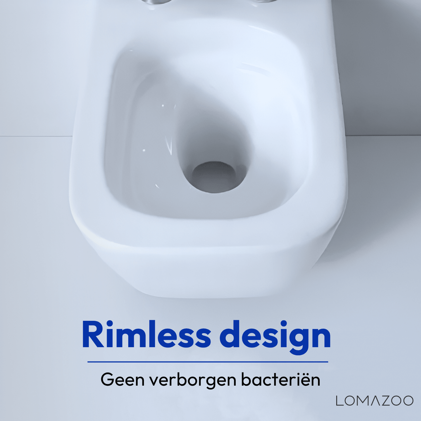 Hangtoilet met Inbouwreservoir - Vierkant Wit - Drukplaat Rond Chroom - Linea - lomazoo.com