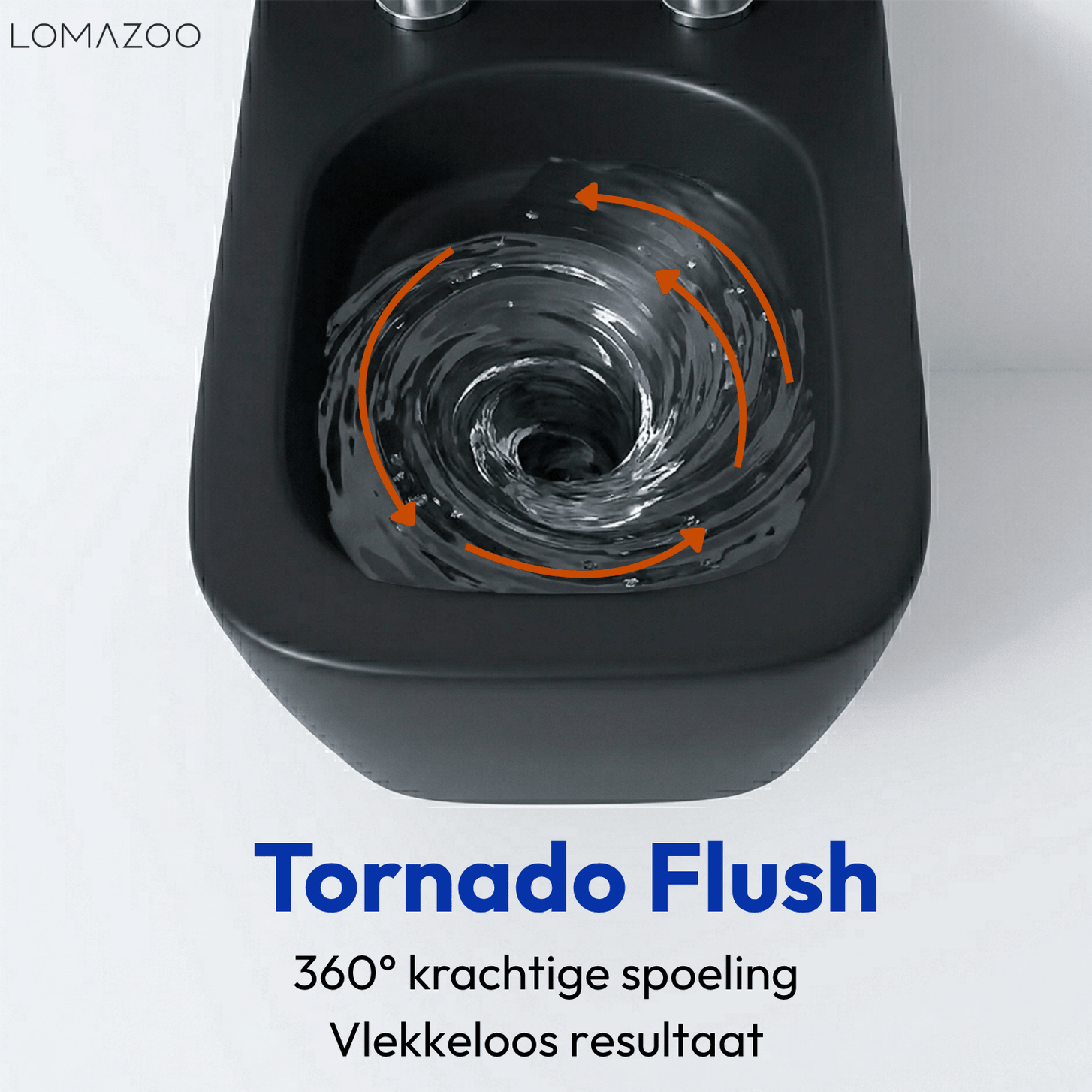 Hangtoilet met Inbouwreservoir - Vierkant Zwart - Drukplaat Rond Chroom - Linea - lomazoo.com
