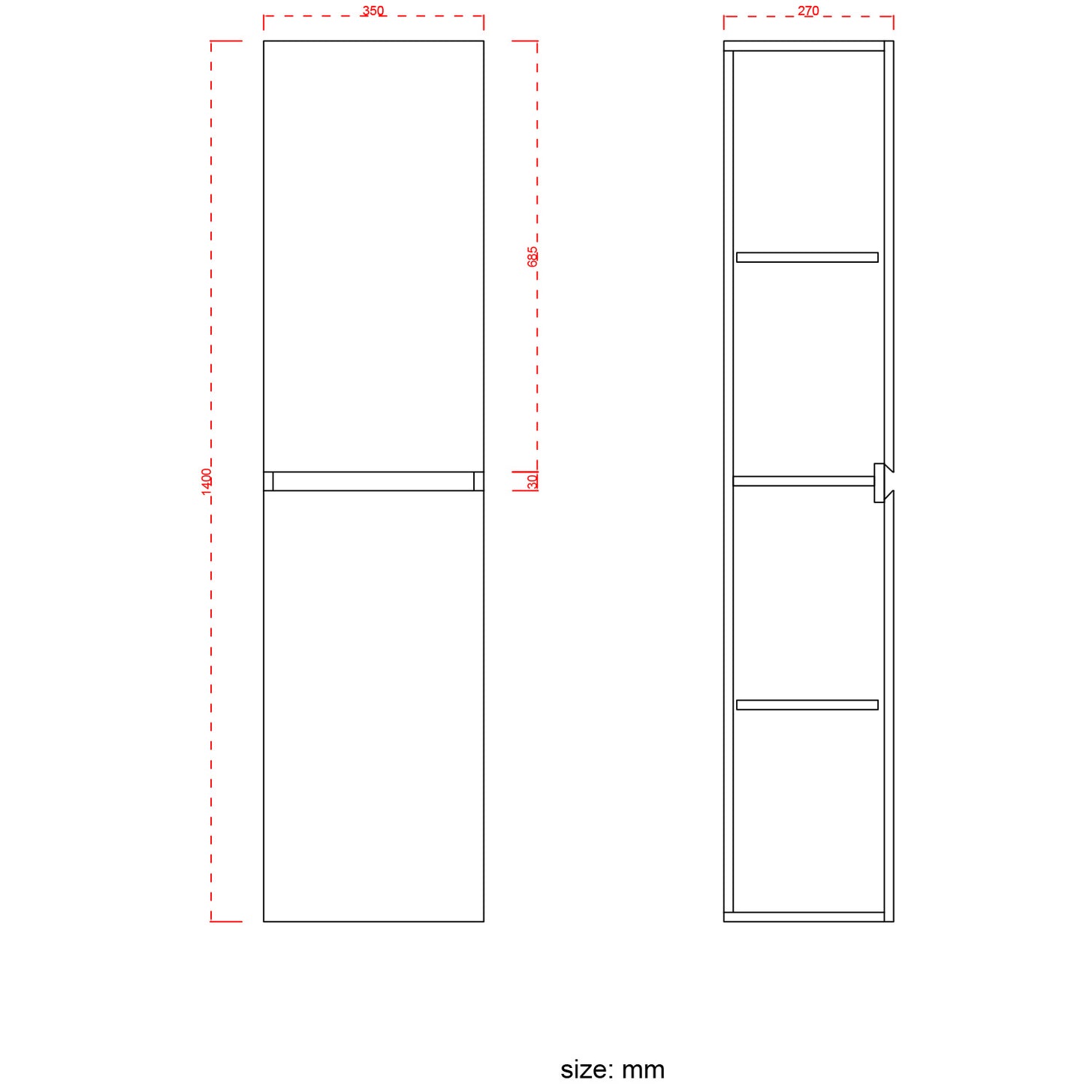 AZURO Mat Zwart - Wastafel Wit - Met Kolomkast - 60cm - lomazoo.com